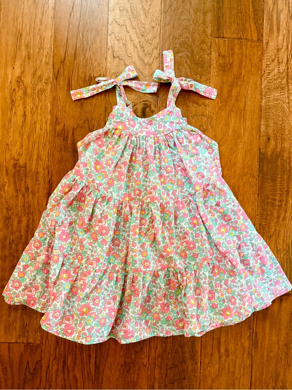 Liberty Betsy Pink Floral Tie-Strap Sundress